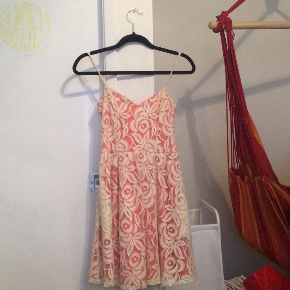 Floral Lace Coral Dress